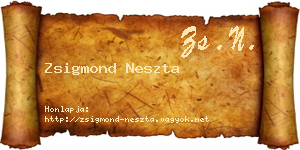 Zsigmond Neszta névjegykártya